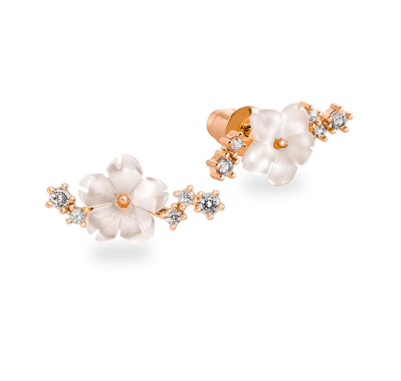 Orecchini con fiori scintillanti