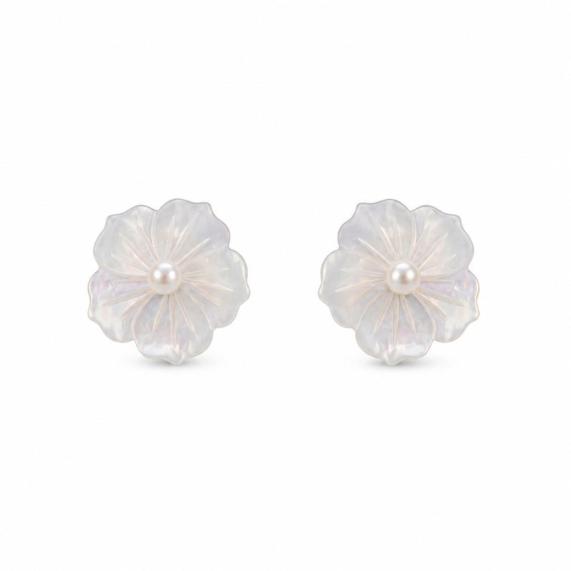 Pearl Flower Earrings Nacre