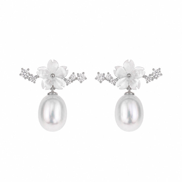 Sparkle Pearl Earrings Silver