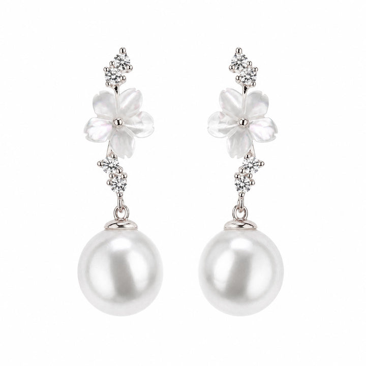 Cascade Pearl Earrings Silver