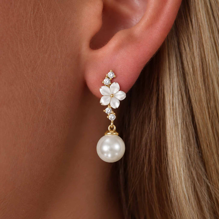 Boucles d'oreilles Cascade Pearl Or