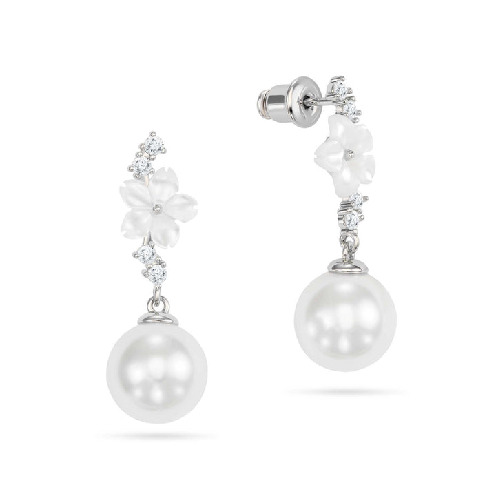 Cascade Pearl Earrings Silver