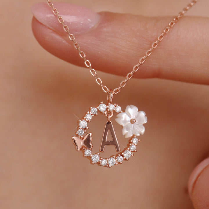 Ensemble Lettre & Fleurs Blanches de Printemps