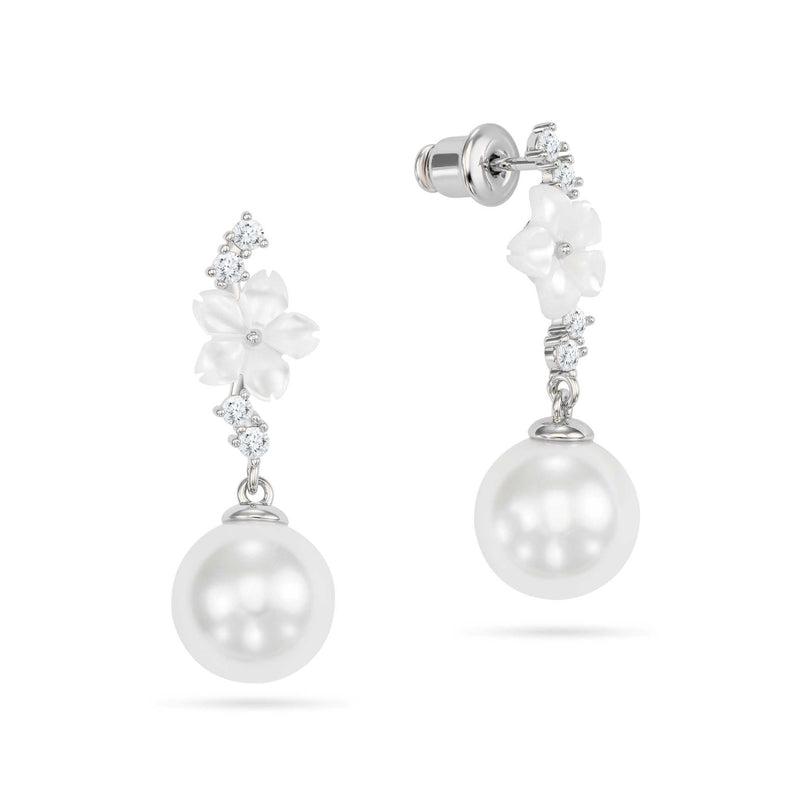 Cascade Pearl Earrings Silver