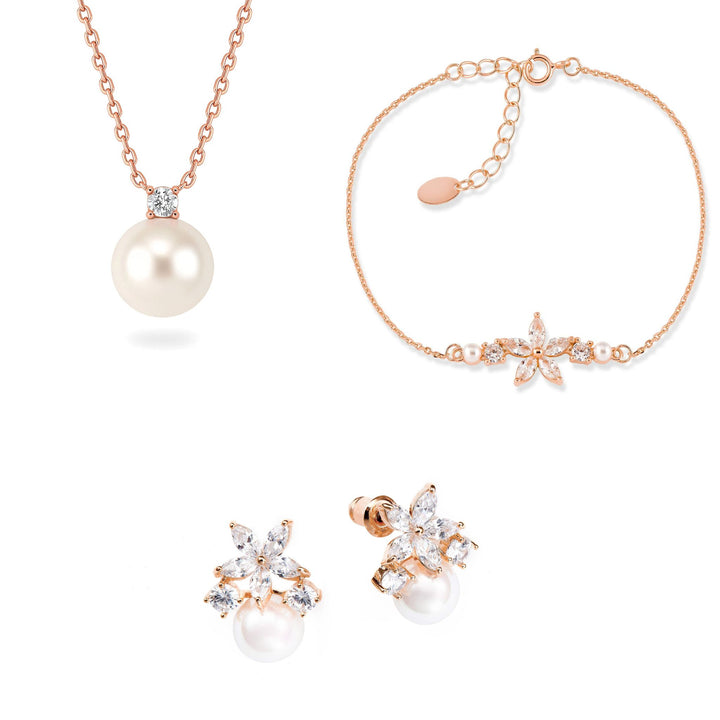 Rose Gold Perla Flower Set