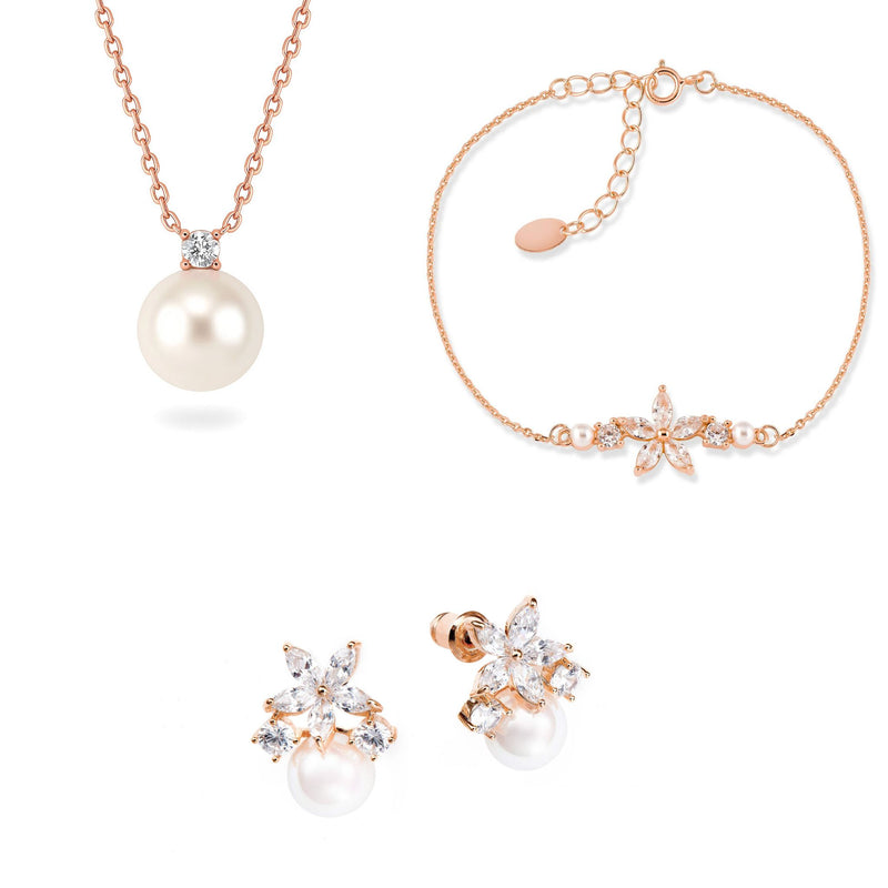 Rose Gold Perla Flower Set