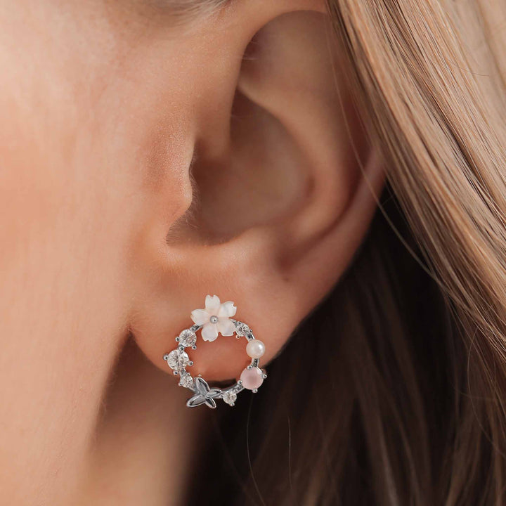 Boucles d'oreilles Fleurs de Printemps argent