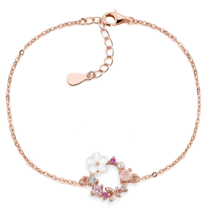 Bracciale con fiori primaverili, S925