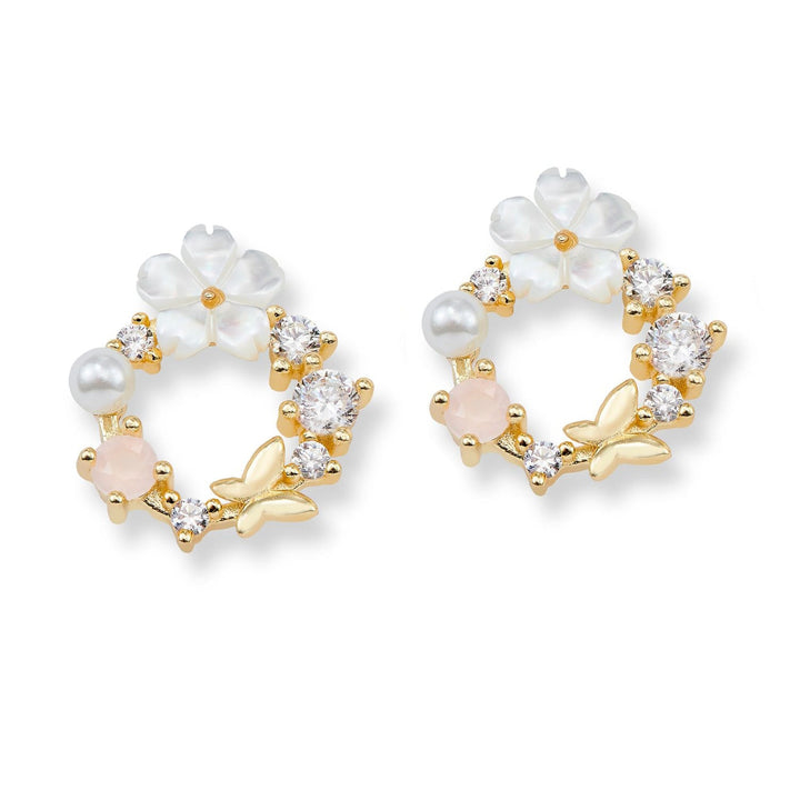 Boucles d'oreilles Fleurs de Printemps or