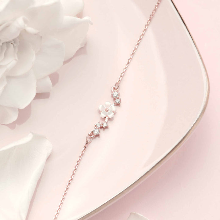 Collier De Fleurs Sparkle, Or Rose, S925